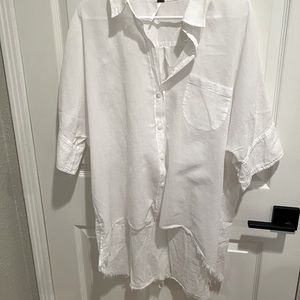Free People High-Low Long Button Down Shirt